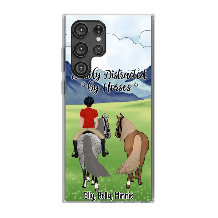 Easily Distracted By Horses - Personalized Phone Case For Him, Her, Horse Lovers, Case For Iphone/Samsung