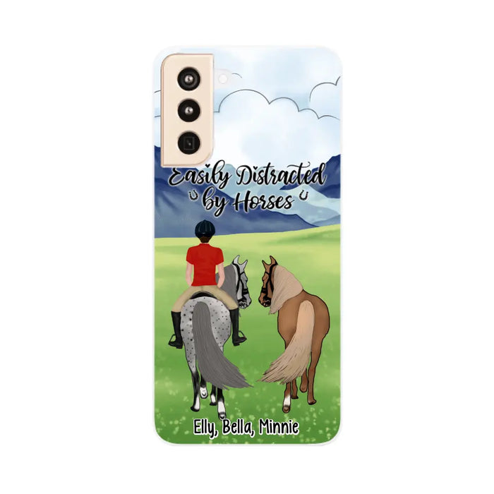 Easily Distracted By Horses - Personalized Phone Case For Him, Her, Horse Lovers, Case For Iphone/Samsung