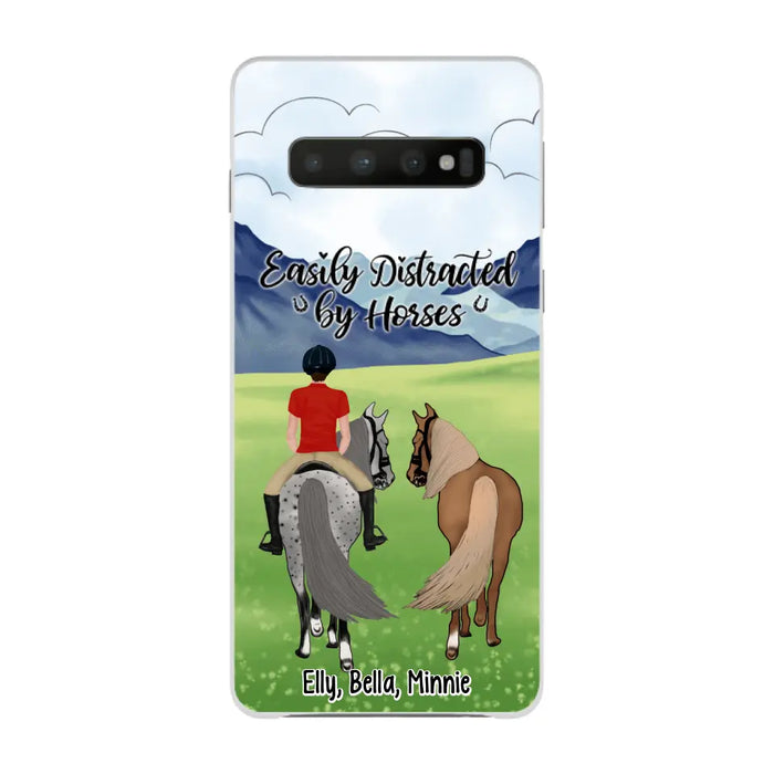 Easily Distracted By Horses - Personalized Phone Case For Him, Her, Horse Lovers, Case For Iphone/Samsung