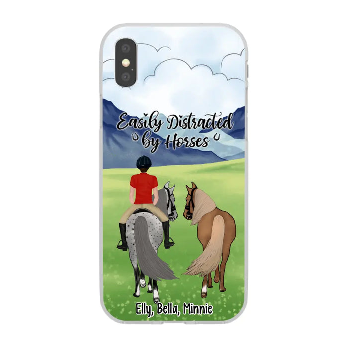 Easily Distracted By Horses - Personalized Phone Case For Him, Her, Horse Lovers, Case For Iphone/Samsung