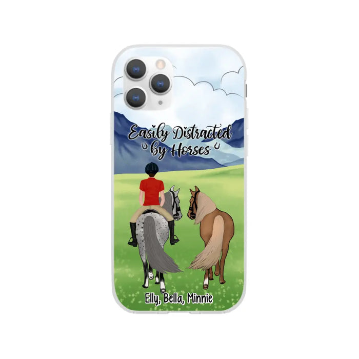 Easily Distracted By Horses - Personalized Phone Case For Him, Her, Horse Lovers, Case For Iphone/Samsung