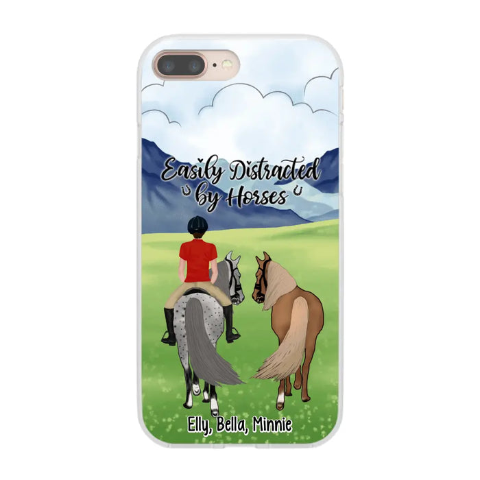 Easily Distracted By Horses - Personalized Phone Case For Him, Her, Horse Lovers, Case For Iphone/Samsung