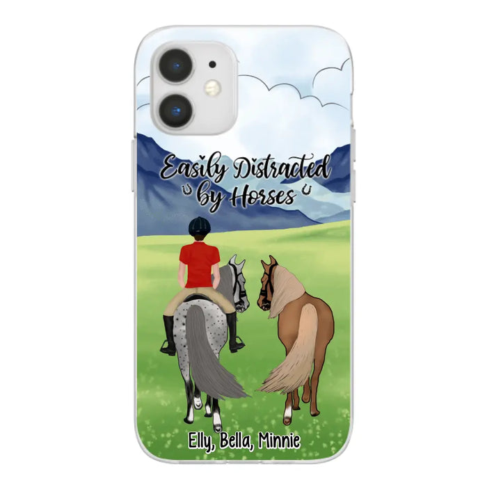 Easily Distracted By Horses - Personalized Phone Case For Him, Her, Horse Lovers, Case For Iphone/Samsung