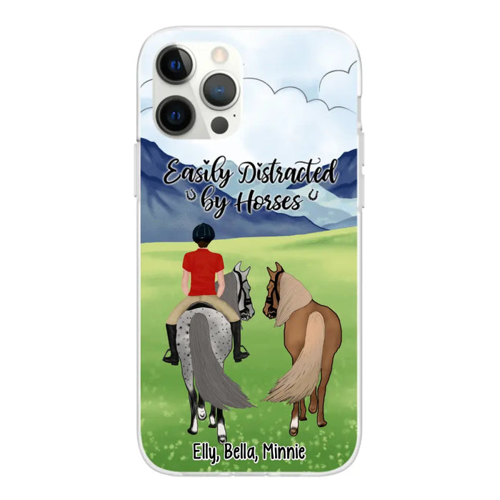 Easily Distracted By Horses - Personalized Phone Case For Him, Her, Horse Lovers, Case For Iphone/Samsung