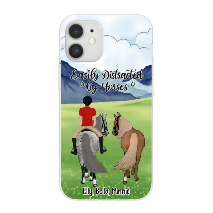 Easily Distracted By Horses - Personalized Phone Case For Him, Her, Horse Lovers, Case For Iphone/Samsung