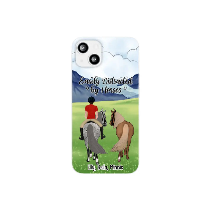 Easily Distracted By Horses - Personalized Phone Case For Him, Her, Horse Lovers, Case For Iphone/Samsung