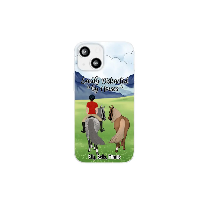 Easily Distracted By Horses - Personalized Phone Case For Him, Her, Horse Lovers, Case For Iphone/Samsung