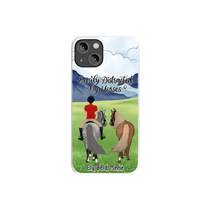 Easily Distracted By Horses - Personalized Phone Case For Him, Her, Horse Lovers, Case For Iphone/Samsung