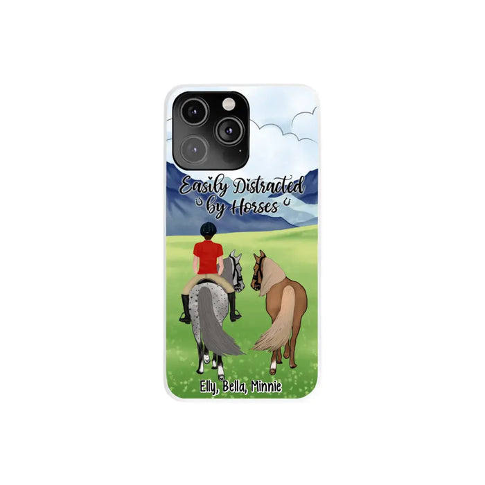 Easily Distracted By Horses - Personalized Phone Case For Him, Her, Horse Lovers, Case For Iphone/Samsung