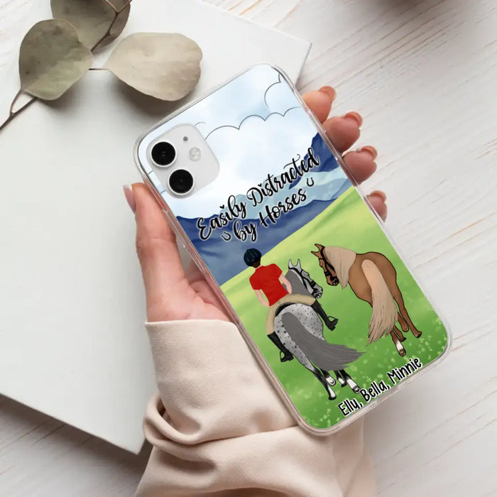 Easily Distracted By Horses - Personalized Phone Case For Him, Her, Horse Lovers, Case For Iphone/Samsung