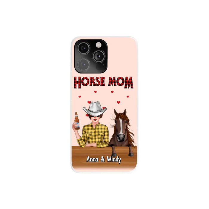 Personalized Gifts - Custom Horse Phone Case for Horse Mom and Horse Lovers, Case For Iphone/Samsung