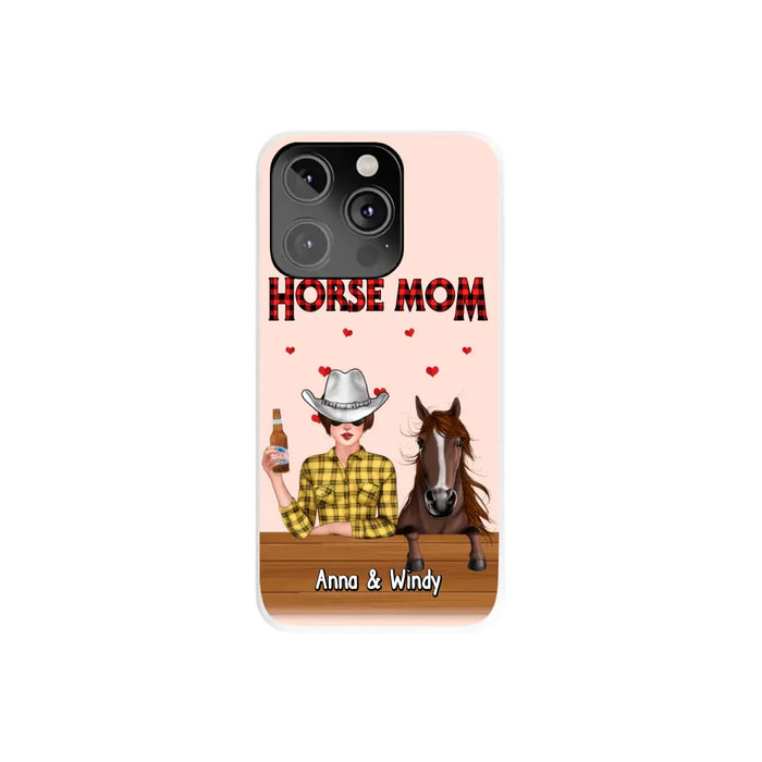 Personalized Gifts - Custom Horse Phone Case for Horse Mom and Horse Lovers, Case For Iphone/Samsung