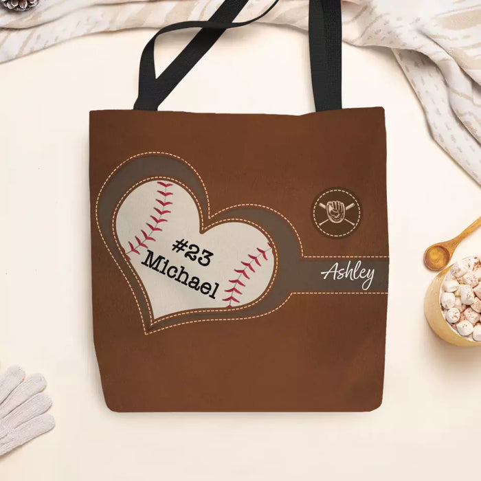 Personalized Baseball Tote Bag with Name, Custom Bag for Baseball Mom, Baseball Lovers