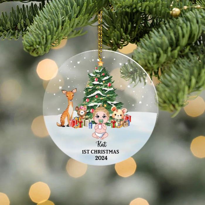 Baby First Christmas 2024 - Personalized Christmas Gifts Custom Acrylic Ornament For Baby, For New Parents