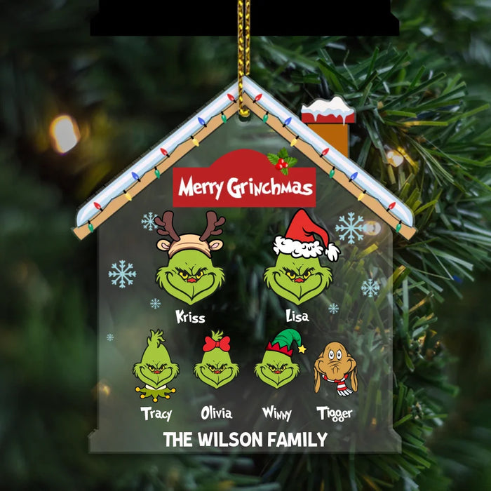 Merry Grinchmas 2024 - Personalized Christmas Gifts Custom Acrylic Ornament For Family