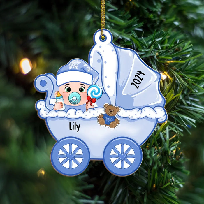 Baby's First Christmas 2024 - Personalized Christmas Gifts Custom Wooden Ornament For Baby, Newborn Ornament Gifts