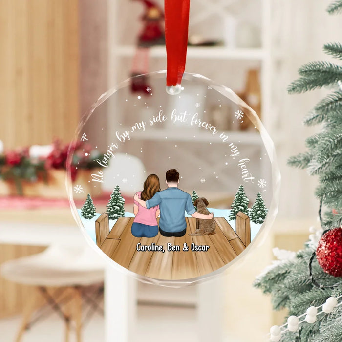 Personalized A Best Friend Is Never Forgotten Memorial Glass Ornament, Custom Couple with Pets Christmas Ornament, Christmas Gift for Dog Cat Lovers