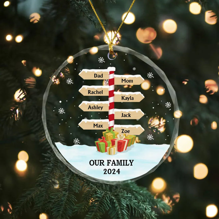 Personalized Our Family Christmas 2024 Glass Ornament, Custom Family Tree  Ornament 2024