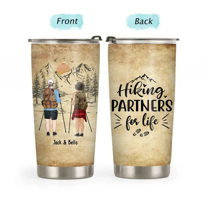 Hiking Partners for Life - Personalized Gifts, Custom Hiking Tumbler for Couples, Friends, and Hiking Lovers