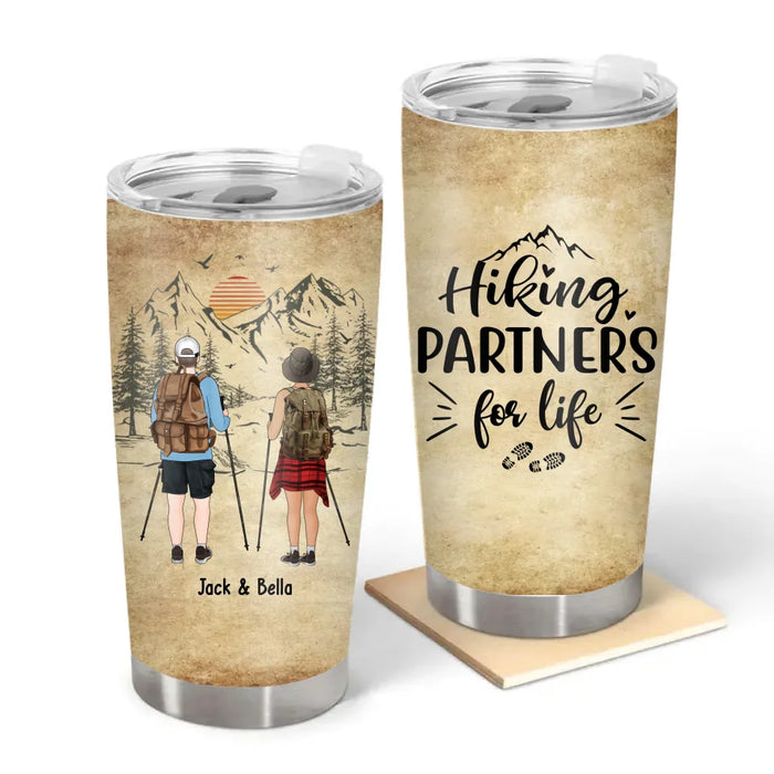 Hiking Partners for Life - Personalized Gifts, Custom Hiking Tumbler for Couples, Friends, and Hiking Lovers