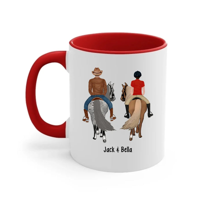 Personalized Riding Partners For Life Mug, Custom Horseback Riding Couple, Best Friend Mug, Gifts For Horse Lovers