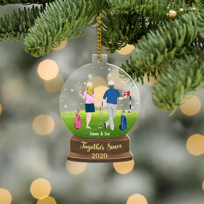 Personalized Together Since Golf Couple Christmas Ornament, Custom Acrylic Ornament for Golf Lovers, Golf Couples