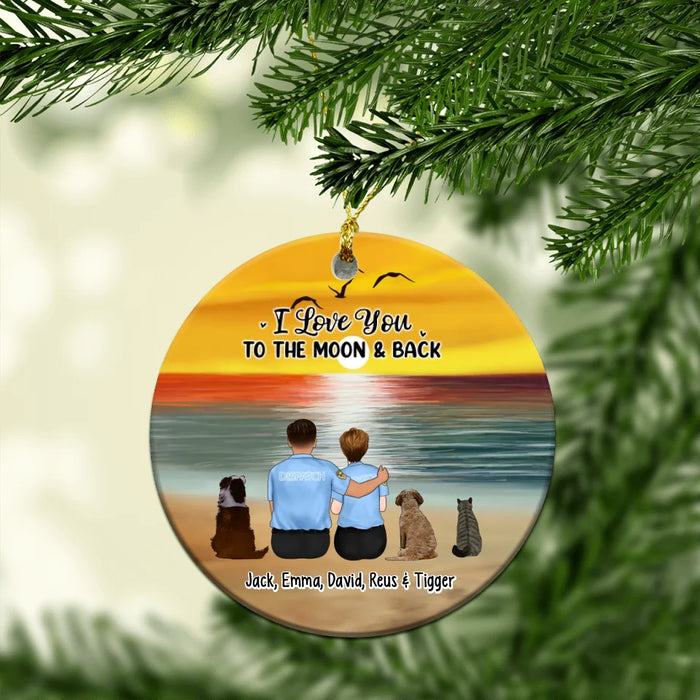 You, Me, and the Dogs - Personalized Gifts Custom Ornament For First Responder Couples, For Pet Lovers