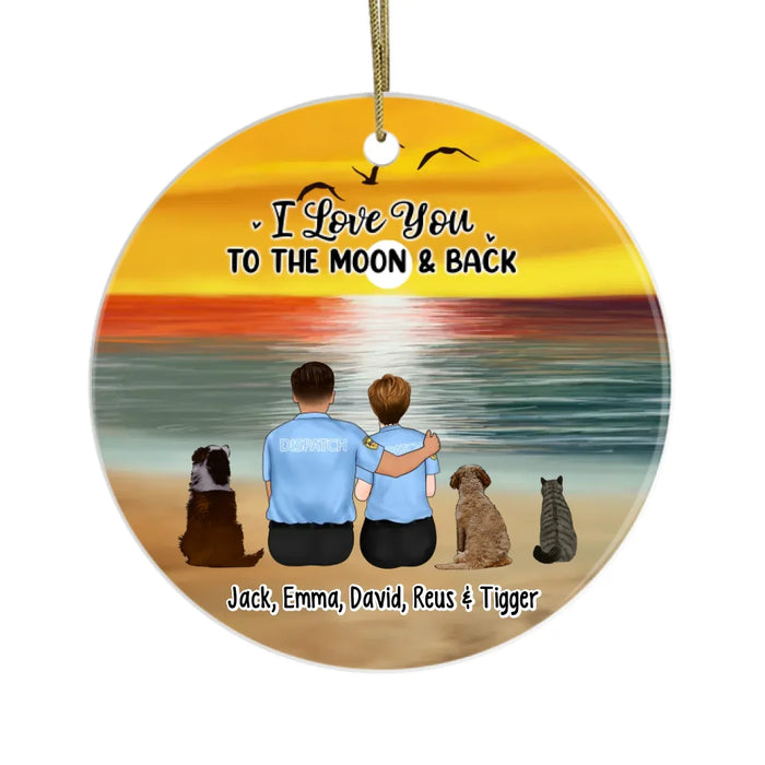 You, Me, and the Dogs - Personalized Gifts Custom Ornament For First Responder Couples, For Pet Lovers