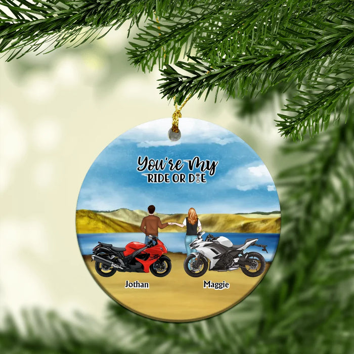 Ride Together Stay Together - Personalized Gifts Custom Motorcycle Ornament For Biker Couples, Motorcycle Lovers