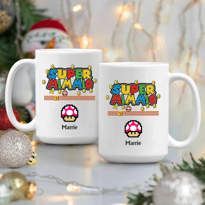 Super Mommio Funny Mug - Personalized Gifts Custom Mushroom Mug for Mom