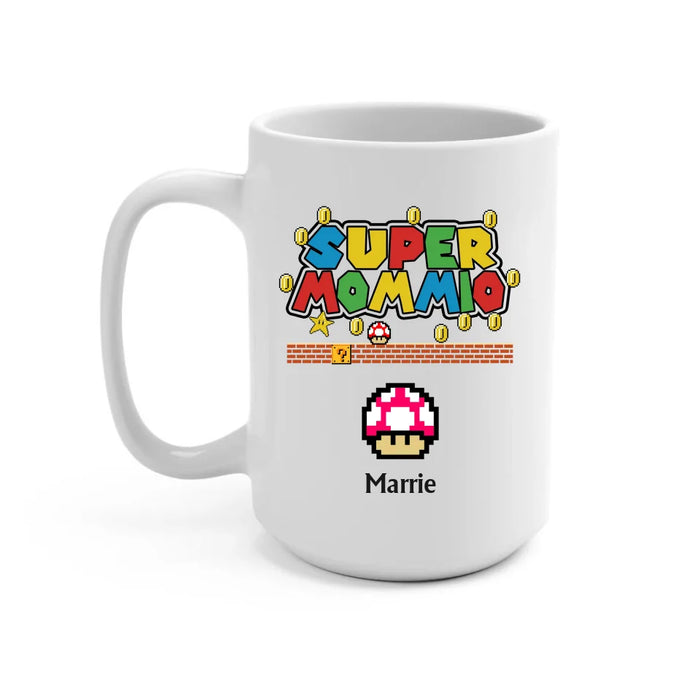 Personalized Super Mommio Mug, Custom Funny Mommio Mug, Mother's Day Mommio Gift Mug, Gamer Mommio Coffee Mug