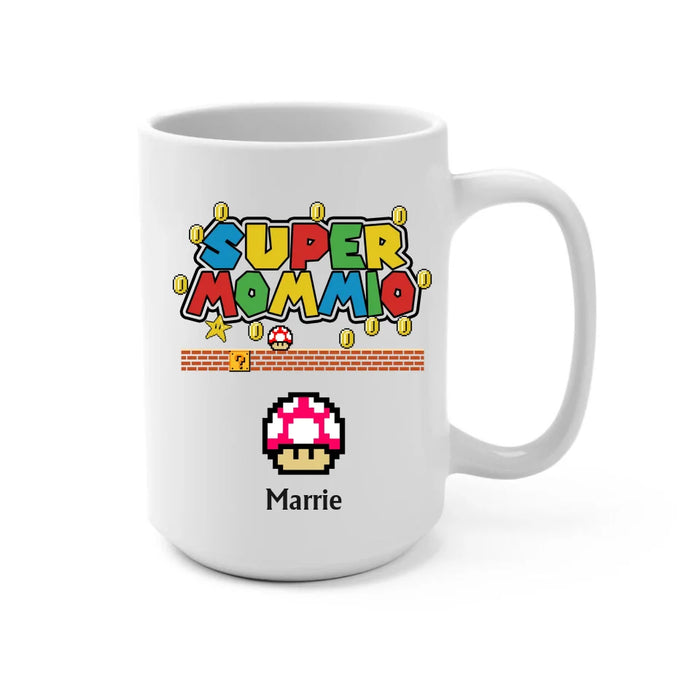 Personalized Super Mommio Mug, Custom Funny Mommio Mug, Mother's Day Mommio Gift Mug, Gamer Mommio Coffee Mug