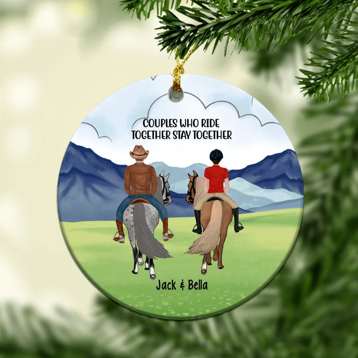 Personalized Ornament, Horse Riding Partners, Gift for Horse Lovers, Gift for Couple, Friends