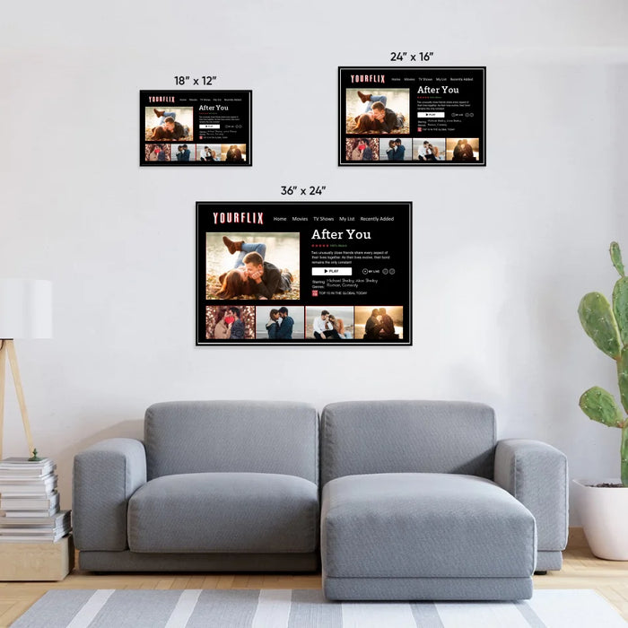 Personalized Couple Yourflix Movie Landscape Poster, Custom Movie Poster with Photo, Anniversary Gift For Him, For Her