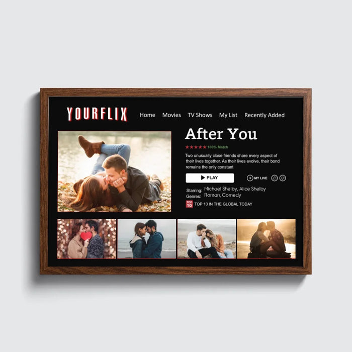 Personalized Couple Yourflix Movie Landscape Poster, Custom Movie Poster with Photo, Anniversary Gift For Him, For Her