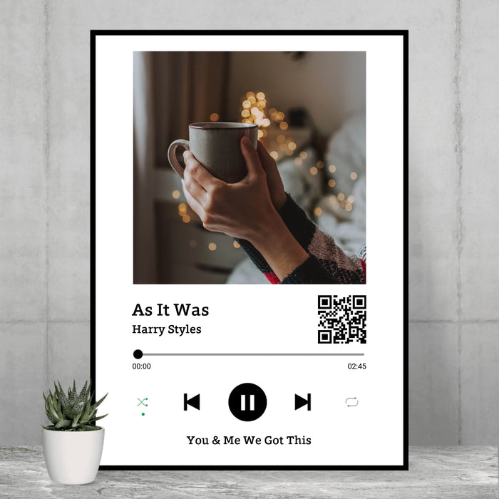 Personalized Spotify Code Album Cover Couple Photo, Custom Song Poster, Customizable Song Print, Gift For Her, For Him