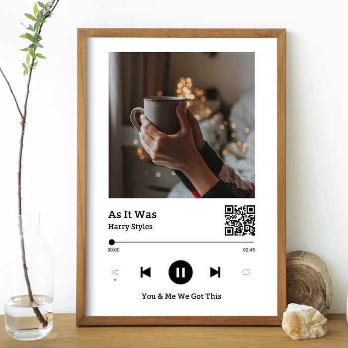 Personalized Spotify Code Album Cover Couple Photo, Custom Song Poster, Customizable Song Print, Gift For Her, For Him