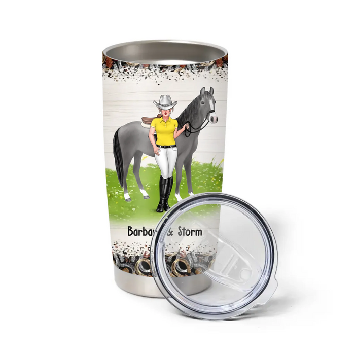 Personalized Horse Best Friends Tumbler, Custom Horse Girl Tumbler, Gift For Horse Lovers