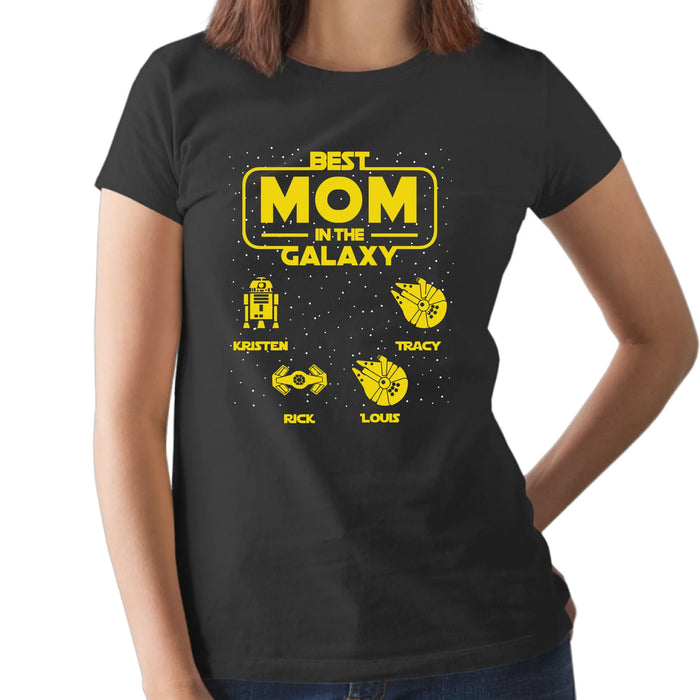 Personalized Best Mom In The Galaxy Shirt, Custom  Galaxy Kid's Name Shirt for Mom, Mother's Day Gifts
