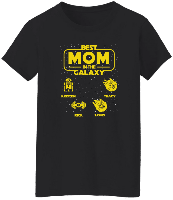 Personalized Best Mom In The Galaxy Shirt, Custom  Galaxy Kid's Name Shirt for Mom, Mother's Day Gifts