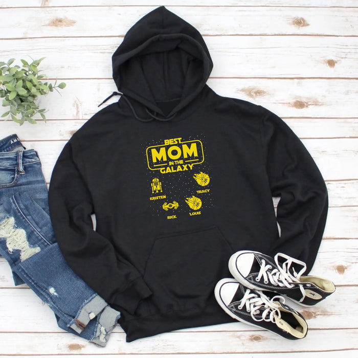 Personalized Best Mom In The Galaxy Shirt, Custom  Galaxy Kid's Name Shirt for Mom, Mother's Day Gifts