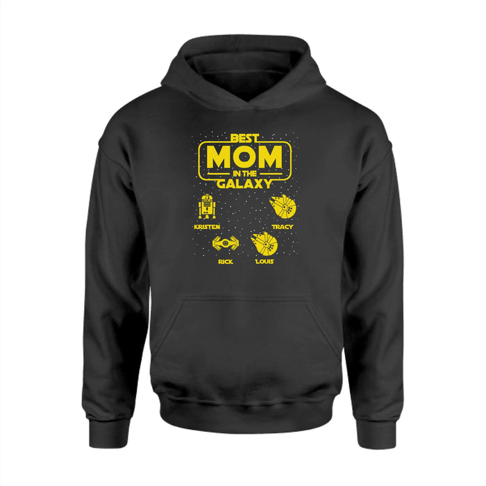 Personalized Best Mom In The Galaxy Shirt, Custom  Galaxy Kid's Name Shirt for Mom, Mother's Day Gifts