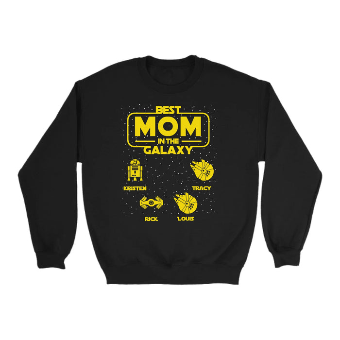 Personalized Best Mom In The Galaxy Shirt, Custom  Galaxy Kid's Name Shirt for Mom, Mother's Day Gifts