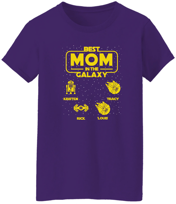 Personalized Best Mom In The Galaxy Shirt, Custom  Galaxy Kid's Name Shirt for Mom, Mother's Day Gifts