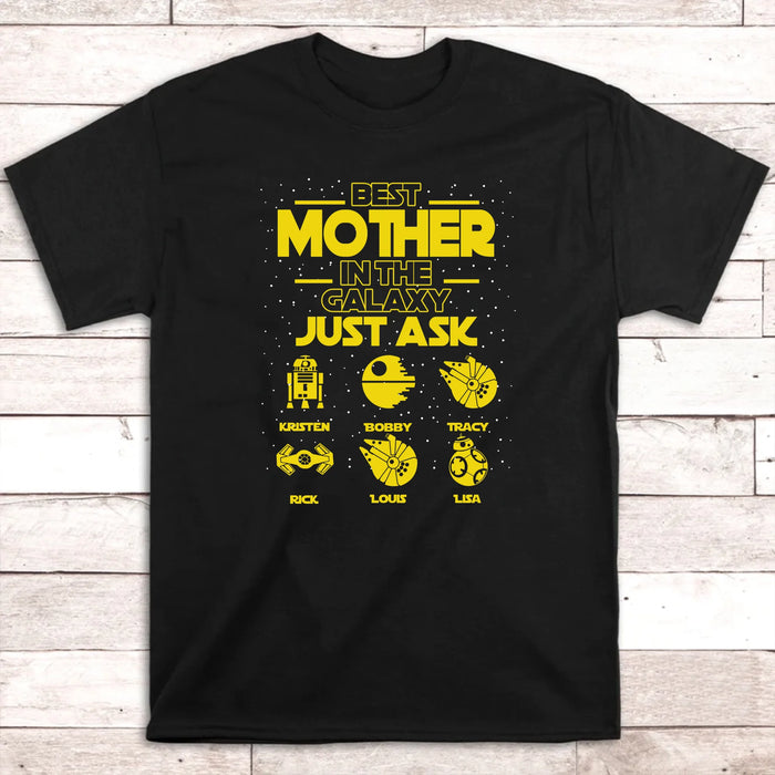 Personalized Best Mother In The Galaxy Shirt, Custom Galaxy Kid's Name Shirt for Mom, Mother's Day Gifts