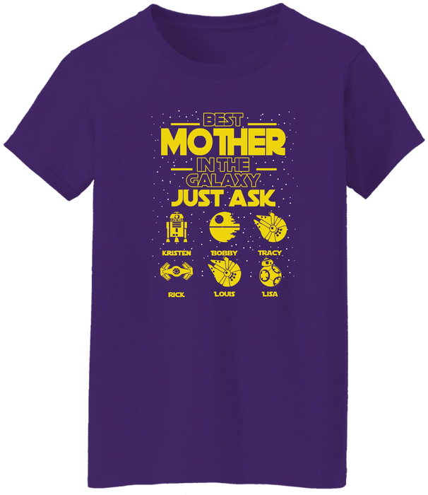 Personalized Best Mother In The Galaxy Shirt, Custom Galaxy Kid's Name Shirt for Mom, Mother's Day Gifts
