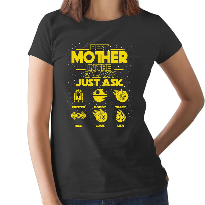 Personalized Best Mother In The Galaxy Shirt, Custom Galaxy Kid's Name Shirt for Mom, Mother's Day Gifts