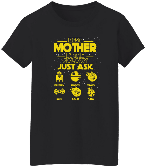 Personalized Best Mother In The Galaxy Shirt, Custom Galaxy Kid's Name Shirt for Mom, Mother's Day Gifts