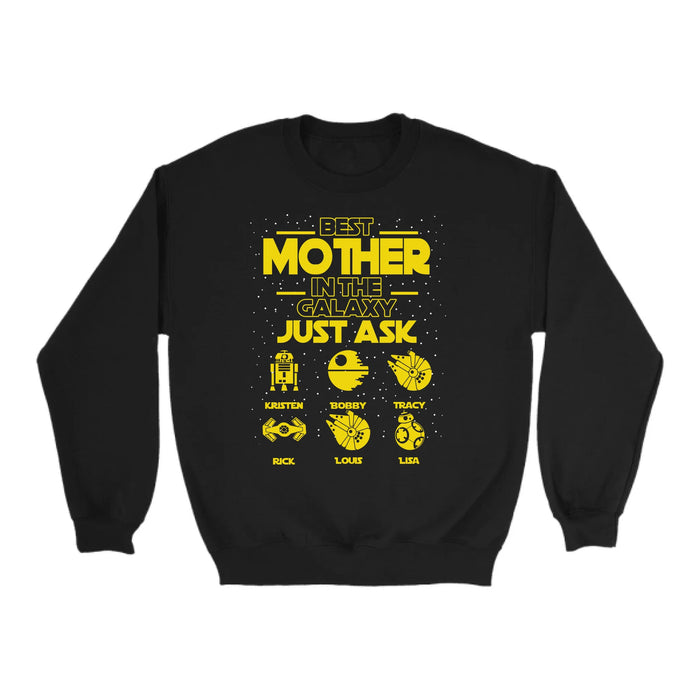 Personalized Best Mother In The Galaxy Shirt, Custom Galaxy Kid's Name Shirt for Mom, Mother's Day Gifts