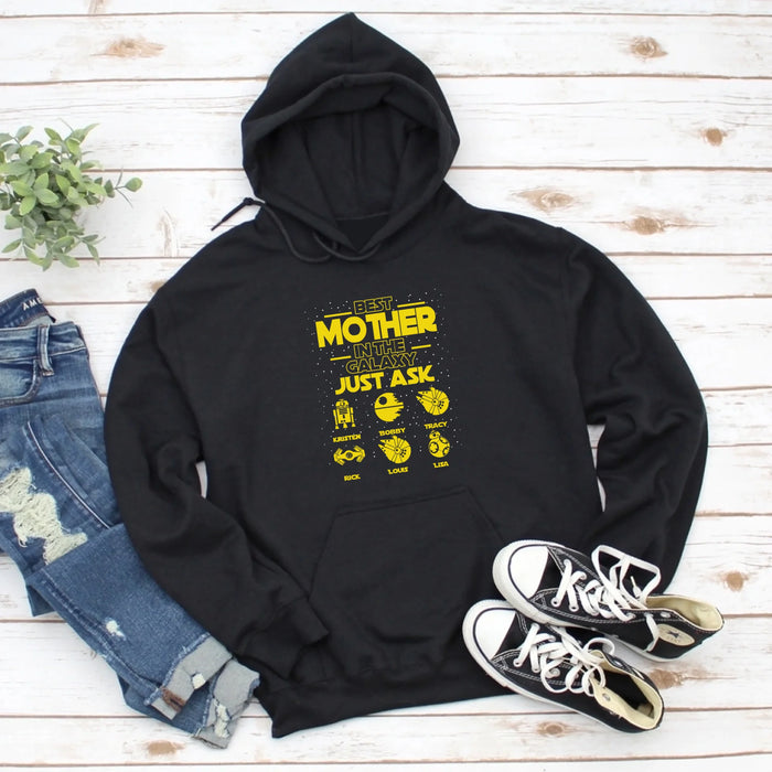 Personalized Best Mother In The Galaxy Shirt, Custom Galaxy Kid's Name Shirt for Mom, Mother's Day Gifts